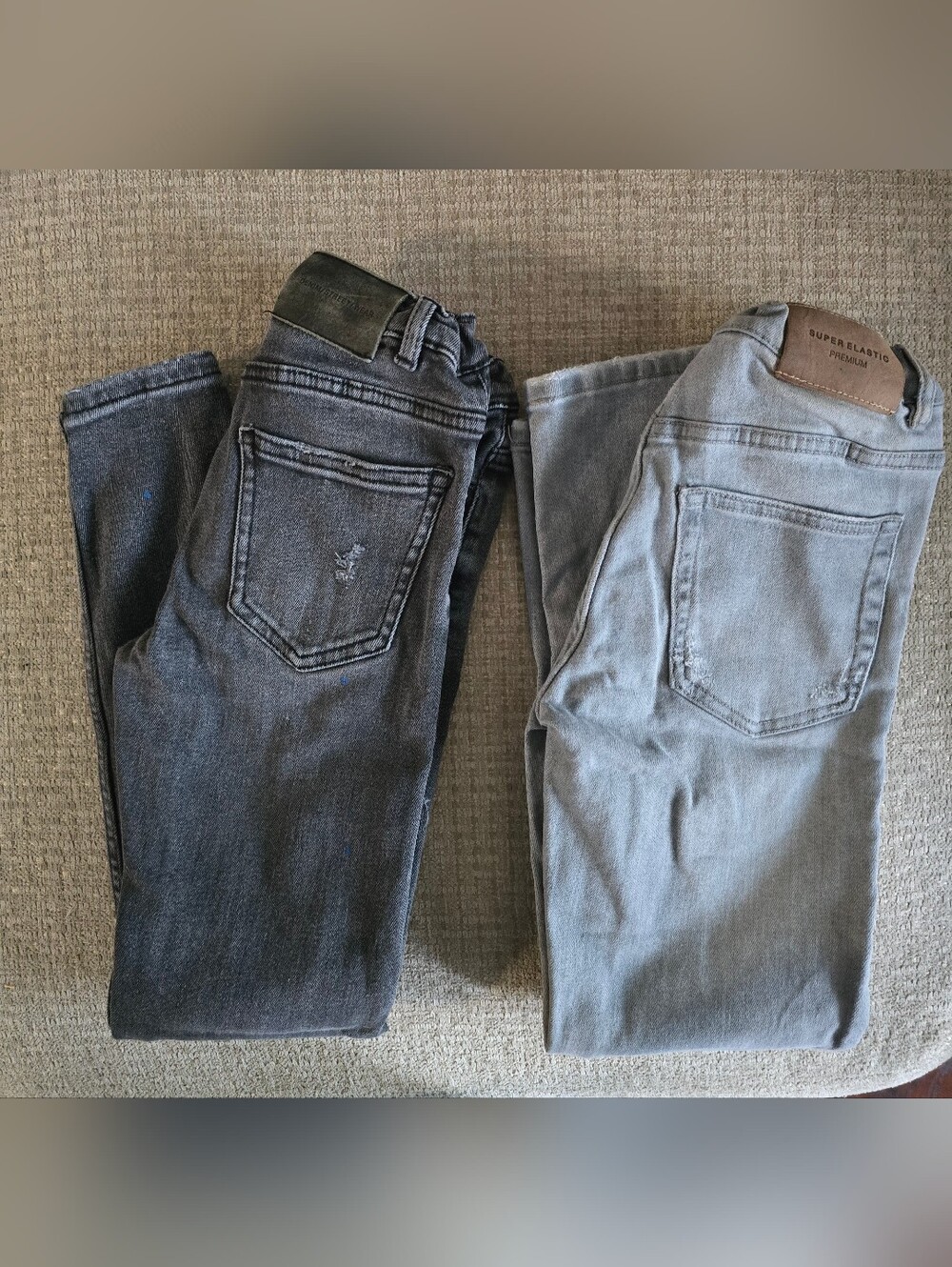 Zara Kids Jeans- Light Gray Denim & Drark Gray Size 10